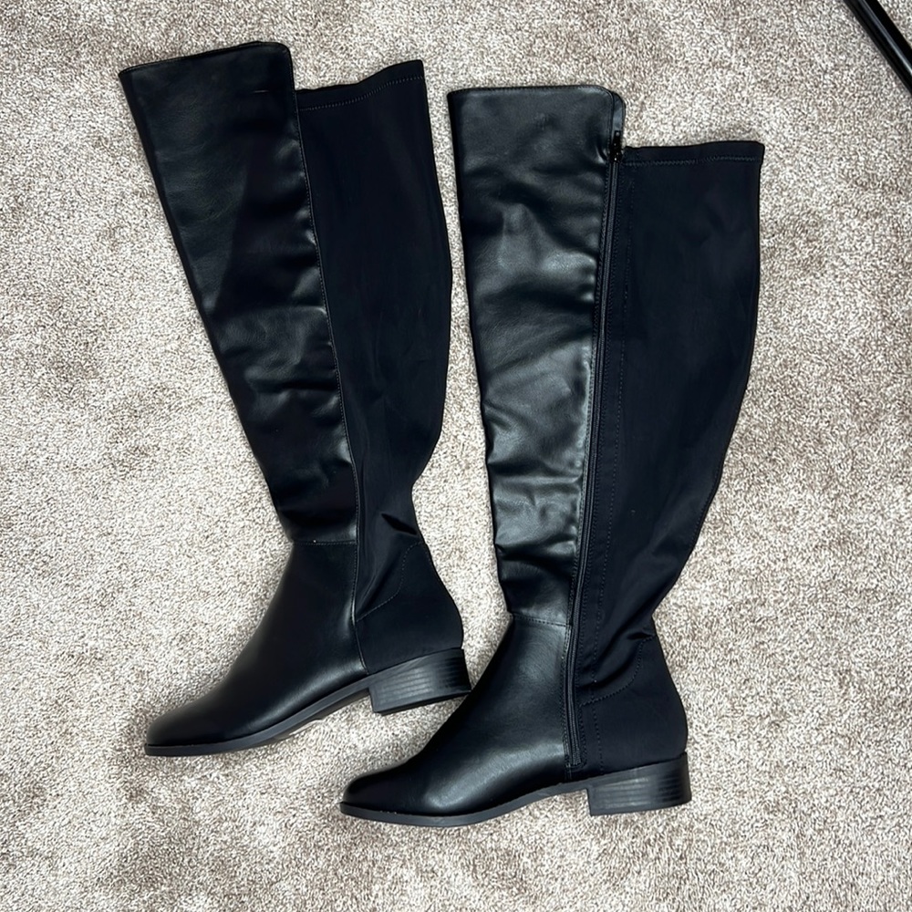 Dream cloud over the knee stretch boot - black - Lane Bryant